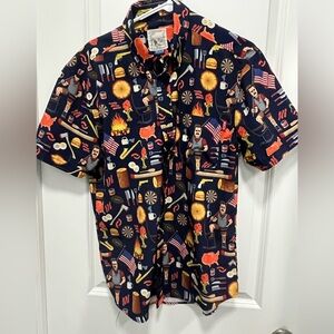 RSVLTS Parks and Recreation Button Shirt Mens Size M City of Pawnee Ron Swanson